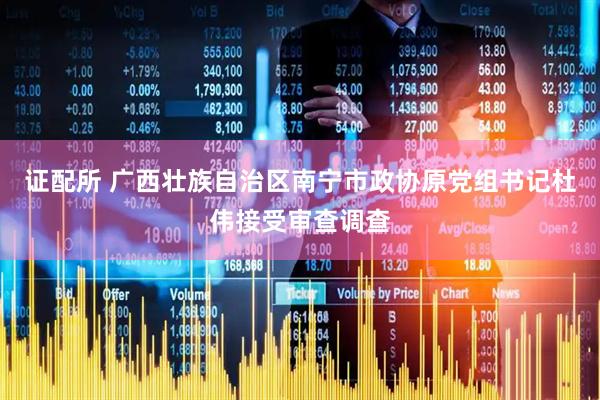 证配所 广西壮族自治区南宁市政协原党组书记杜伟接受审查调查